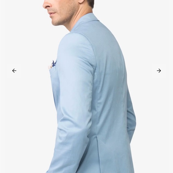 Dan John Men’s Light Blue Cotton Stretch Sateen Jacket Blazer- US 36 - Picture 4 of 12